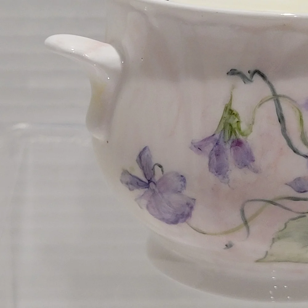 Nikko Purple Pansies Sugar Bowl & Lid The Manor Collection